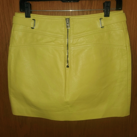 Slime Green Coach Leather Miniskirt - Picture 2 of 4